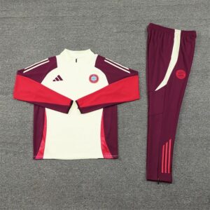 2024-2025-bayern-munich-half-pull-training-suit-white-football-tracksuit